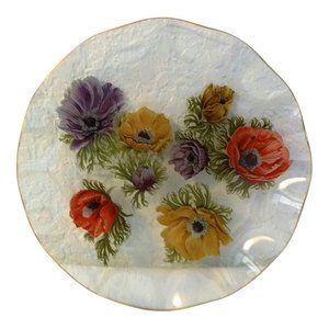 1970s English Pilkington Chance Floral Serving Dish